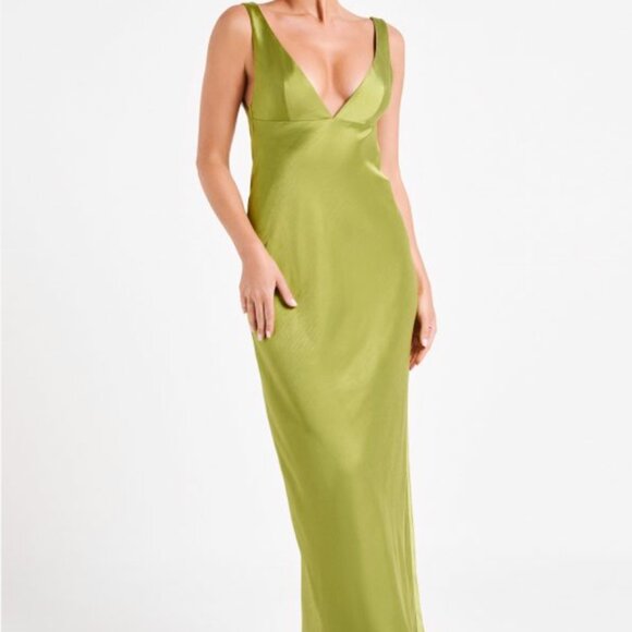Meshki Carmelita Open Back Pearl Maxi Dress Parakeet - Picture 5 of 5